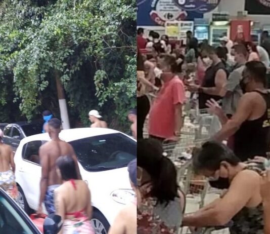 Turistas desrespeitam lockdown, provocam aglomerações em praias e filas em supermercado