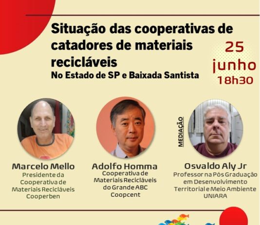 Live debate situação das Cooperativas de Catadores de Materiais Recicláveis no estado