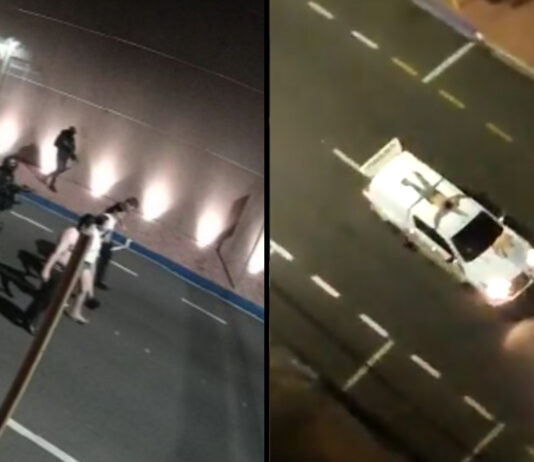 Vídeos: Quadrilha amarra reféns em cima de carros em assalto a banco cinematográfico em Araçatuba