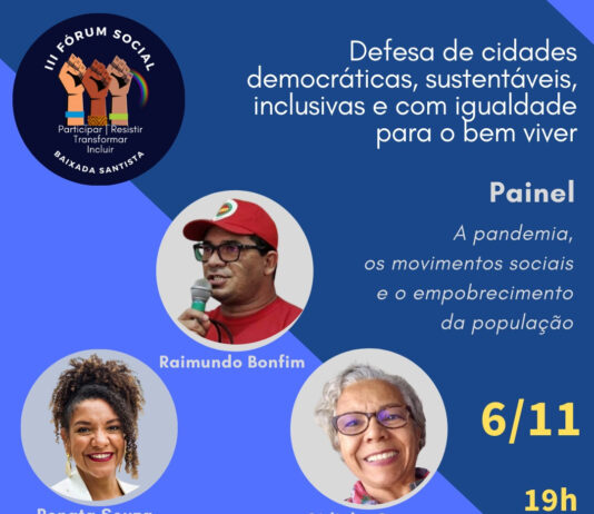 Fórum Social Baixada Santista debate pandemia e empobrecimento da população