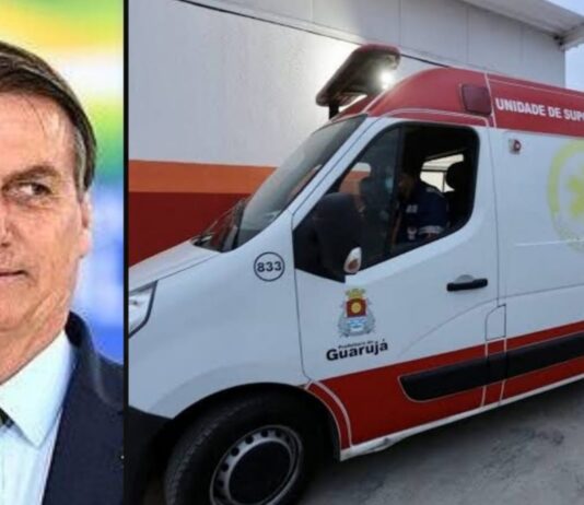 Sem Samu para o povo: Bolsonaro fica com duas das cinco ambulâncias de Guarujá