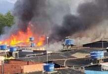 Perigo: Incêndio destrói moradias na Vila dos Pescadores, em Cubatão