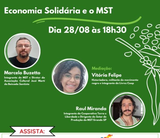 Live debate economia solidária e o Movimento dos Trabalhadores Rurais Sem Terra